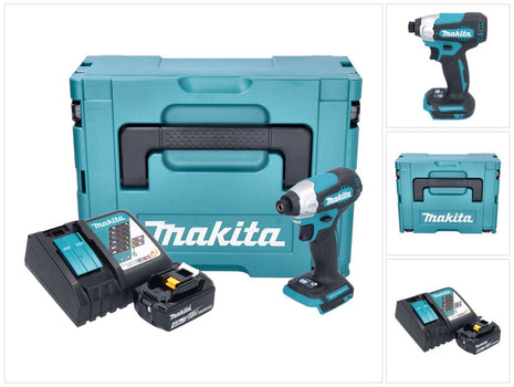 Makita DTD 157 RM1J akumulatorowy klucz udarowy 18 V 140 Nm 1/4" bezszczotkowy + 1x akumulator 4,0 Ah + ładowarka + Makpac