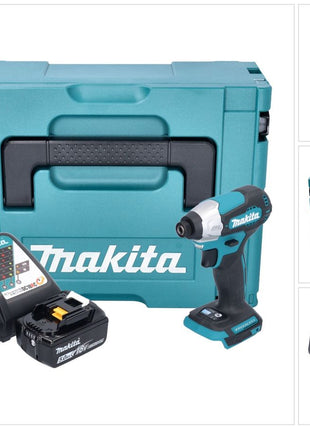 Makita DTD 157 RT1J Akku Schlagschrauber 18 V 140 Nm 1/4" Brushless + 1x Akku 5,0 Ah + Ladegerät + Makpac