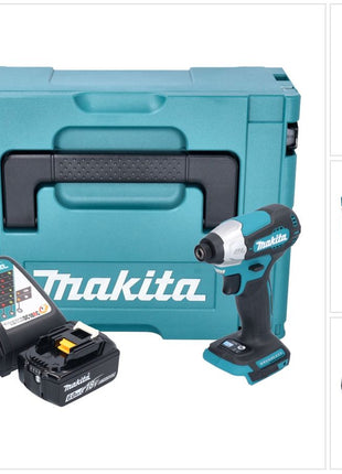 Makita DTD 157 RG1J Akku Schlagschrauber 18 V 140 Nm 1/4" Brushless + 1x Akku 6,0 Ah + Ladegerät + Makpac