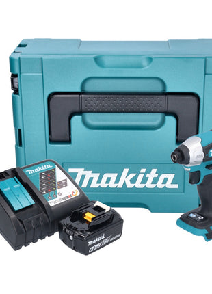 Makita DTD 157 RG1J Akku Schlagschrauber 18 V 140 Nm 1/4" Brushless + 1x Akku 6,0 Ah + Ladegerät + Makpac