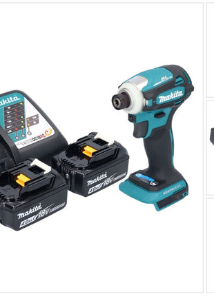 Makita DTD 172 RM Akku Schlagschrauber 18 V 180 Nm 1/4" Brushless + 2x Akku 4,0 Ah + Ladegerät