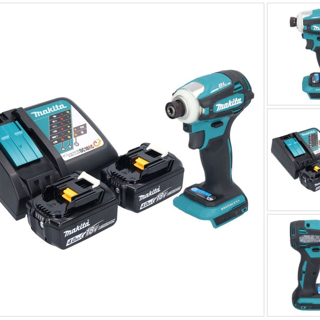 Makita DTD 172 RM Akku Schlagschrauber 18 V 180 Nm 1/4" Brushless + 2x Akku 4,0 Ah + Ladegerät
