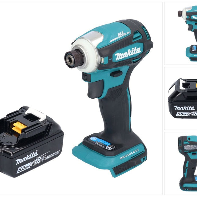 Makita DTD 172 T1 Akku Schlagschrauber 18 V 180 Nm 1/4" Brushless + 1x Akku 5,0 Ah - ohne Ladegerät