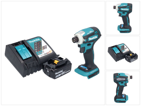 Makita DTD 172 RT1 Atornillador de impacto inalámbrico 18 V 180 Nm 1/4" sin escobillas + 1x batería 5,0 Ah + cargador