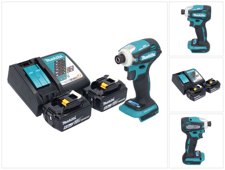 Makita DTD 172 RG cordless impact wrench 18 V 180 Nm 1/4" brushless + 2x rechargeable battery 6.0 Ah + charger