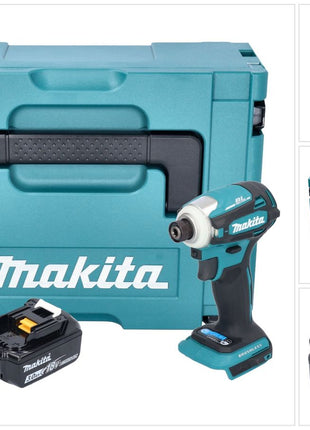 Makita DTD 172 F1J Akku Schlagschrauber 18 V 180 Nm 1/4" Brushless + 1x Akku 3,0 Ah + Makpac - ohne Ladegerät