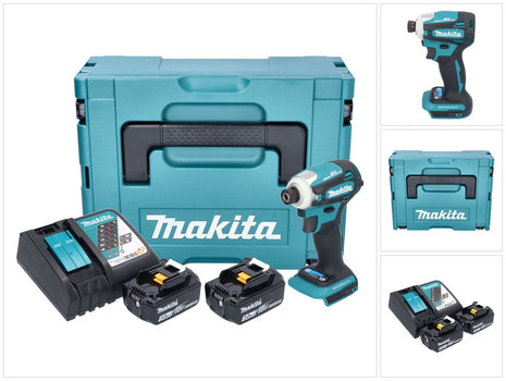 Makita DTD 172 RFJ Atornillador de impacto inalámbrico 18 V 180 Nm 1/4" sin escobillas + 2x batería 3,0 Ah + cargador + Makpac