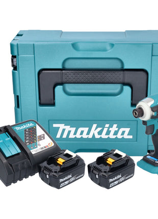 Makita DTD 172 RMJ Akku Schlagschrauber 18 V 180 Nm 1/4" Brushless + 2x Akku 4,0 Ah + Ladegerät + Makpac