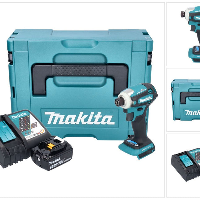 Makita DTD 172 RT1J Akku Schlagschrauber 18 V 180 Nm 1/4" Brushless + 1x Akku 5,0 Ah + Ladegerät + Makpac