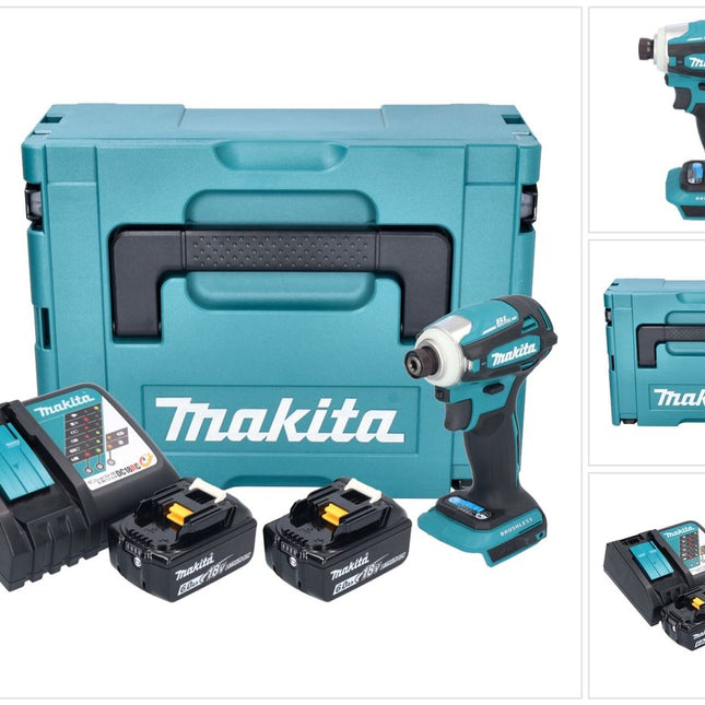 Makita DTD 172 RGJ Akku Schlagschrauber 18 V 180 Nm 1/4" Brushless + 2x Akku 6,0 Ah + Ladegerät + Makpac