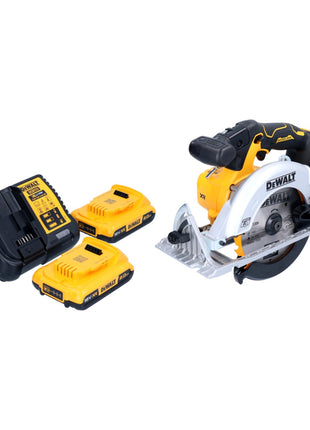 Scie circulaire manuelle à batterie DeWalt DCS 565 D2 18 V 165 mm sans balais + 2x batteries 2,0 Ah + chargeur