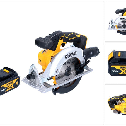 DeWalt DCS 565 N Akku Handkreissäge 18 V 165 mm Brushless + 1x Akku 4,0 Ah - ohne Ladegerät