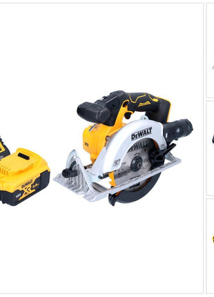 Sierra circular a batería DeWalt DCS 565 P1 18 V 165 mm sin escobillas + 1x batería 5,0 Ah + cargador