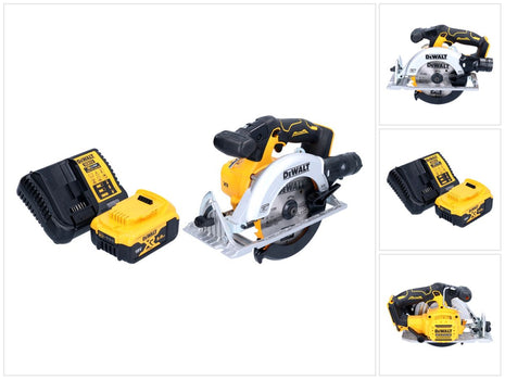 DeWalt DCS 565 P1 Akku Handkreissäge 18 V 165 mm Brushless + 1x Akku 5,0 Ah + Ladegerät