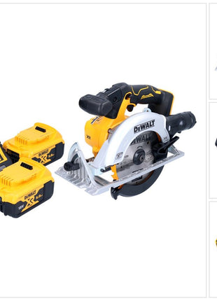 Sierra circular a batería DeWalt DCS 565 P2 18 V 165 mm sin escobillas + 2 baterías 5,0 Ah + cargador