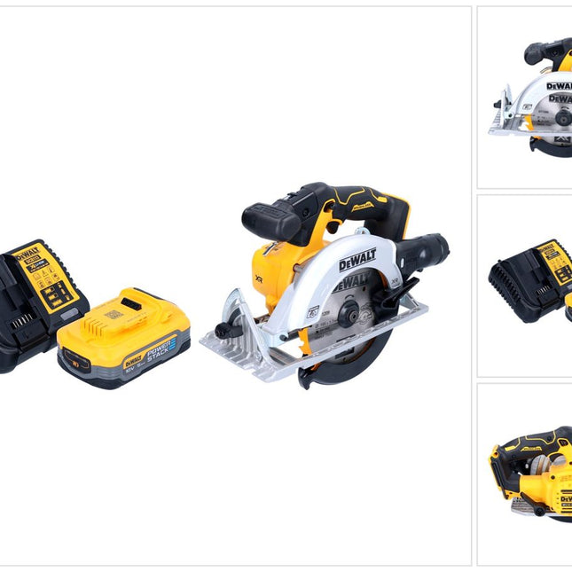 DeWalt DCS 565 H1 Akku Handkreissäge 18 V 165 mm Brushless + 1x Powerstack Akku 5,0 Ah + Ladegerät