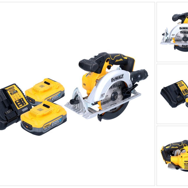 DeWalt DCS 565 H2 Akku Handkreissäge 18 V 165 mm Brushless + 2x Powerstack Akku 5,0 Ah + Ladegerät