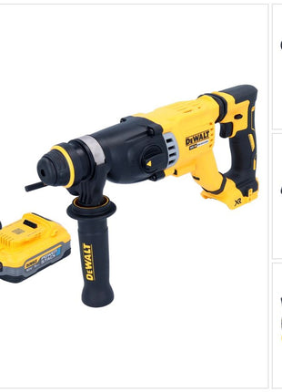 DeWalt DCH 263 H1 Akku Kombihammer 18 V 3 J SDS Plus Brushless + 1x Powerstack Akku 5,0 Ah + Ladegerät