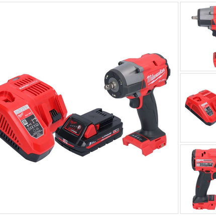 Milwaukee M18 FMTIW2F38-301 Akku Schlagschrauber 18 V 745 Nm 3/8" Brushless + 1x Akku 3,0 Ah + Ladegerät