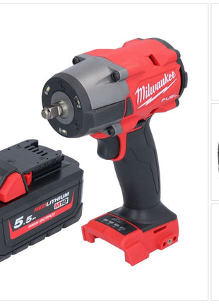 Clé à chocs sans fil Milwaukee M18 FMTIW2F38-551 18 V 745 Nm 3/8" brushless + 1x batterie 5,5 Ah - sans chargeur