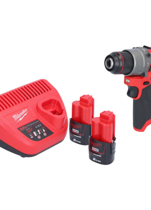 Perceuse à percussion sans fil Milwaukee M12 FPD2-202 12 V 45 Nm sans balais + 2 batteries 2,0 Ah + chargeur