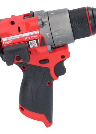 Taladro percutor inalámbrico Milwaukee M12 FPD2-202 12 V 45 Nm sin escobillas + 2x baterías 2,0 Ah + cargador