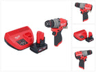 Taladro percutor inalámbrico Milwaukee M12 FPD2-401 12 V 45 Nm sin escobillas + 1x batería 4,0 Ah + cargador