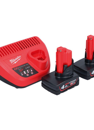 Taladro percutor inalámbrico Milwaukee M12 FPD2-402 12 V 45 Nm sin escobillas + 2x baterías 4,0 Ah + cargador