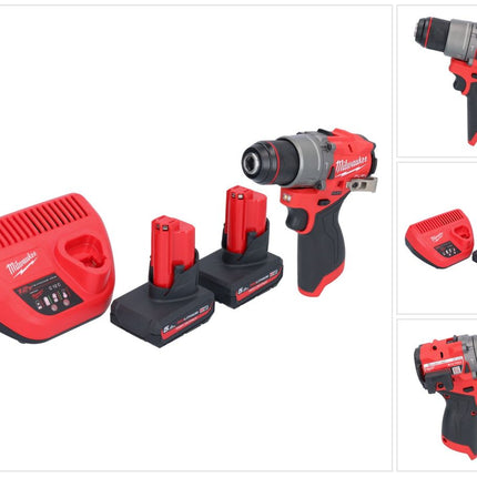Milwaukee M12 FPD2-502 Akku Schlagbohrschrauber 12 V 45 Nm Brushless + 2x Akku 5,0 Ah + Ladegerät