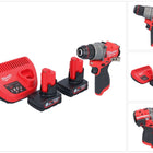 Milwaukee M12 FPD2-602 Akku Schlagbohrschrauber 12 V 45 Nm Brushless + 2x Akku 6,0 Ah + Ladegerät