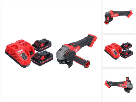 Amoladora angular a batería Milwaukee M18 FSAG115X-302 18 V 115 mm sin escobillas + 2x baterías 3,0 Ah + cargador