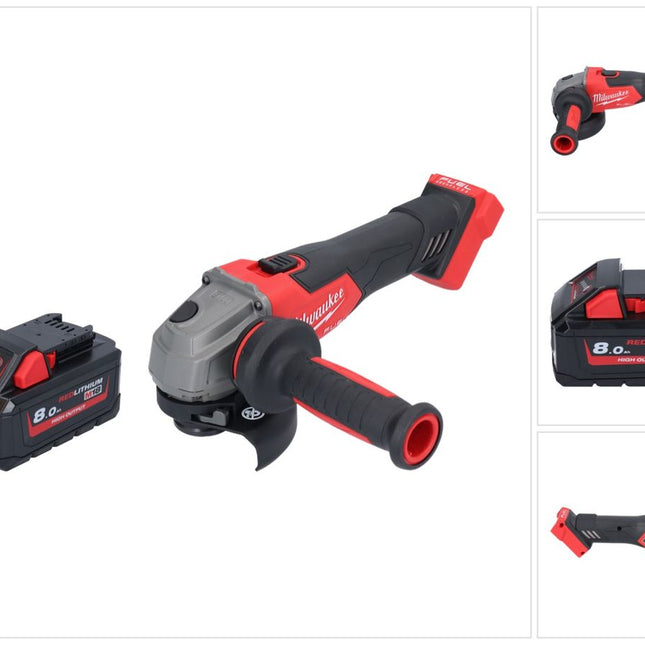 Milwaukee M18 FSAG115X-801 Akku Winkelschleifer 18 V 115 mm Brushless + 1x Akku 8,0 Ah - ohne Ladegerät