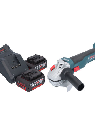 Meuleuse d'angle sans fil Bosch GWS 18V-10 Professional 18 V 115 mm sans balais + 2 batteries 4,0 Ah + chargeur