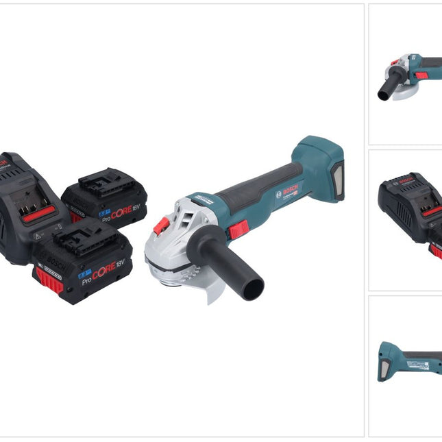 Bosch GWS 18V-10 Professional Akku Winkelschleifer 18 V 115 mm Brushless + 2x ProCORE Akku 8,0 Ah + Ladegerät