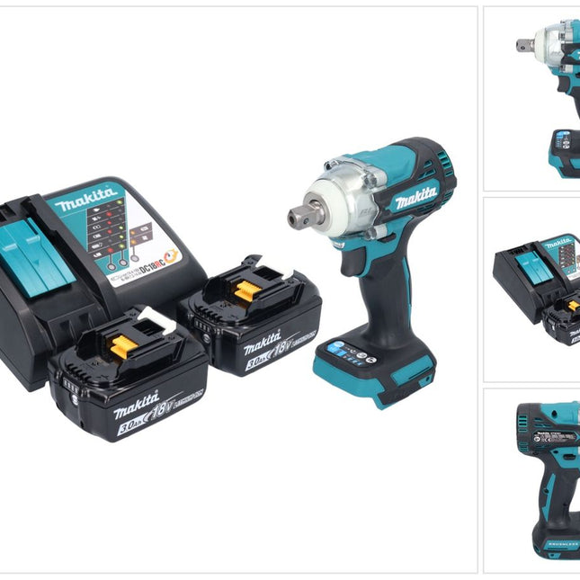 Makita DTW 301 RF Akku Schlagschrauber 18 V 330 Nm 1/2" Brushless + 2x Akku 3,0 Ah + Ladegerät
