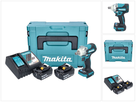 Makita DTW 301 RFJ Akku Schlagschrauber 18 V 330 Nm 1/2" Brushless + 2x Akku 3,0 Ah + Ladegerät + Makpac