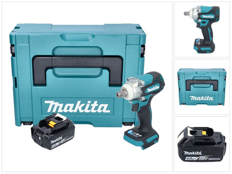 Makita DTW 301 M1J Llave de impacto a batería 18 V 330 Nm 1/2" sin escobillas + 1x batería 4,0 Ah + Makpac - sin cargador