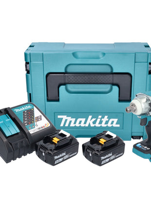 Makita DTW 301 RTJ atornillador de impacto inalámbrico 18 V 330 Nm 1/2" sin escobillas + 2x batería 5,0 Ah + cargador + Makpac