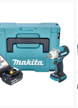 Makita DTW 301 RG1J Atornillador de impacto inalámbrico 18 V 330 Nm 1/2" sin escobillas + 1x batería 6,0 Ah + cargador + Makpac