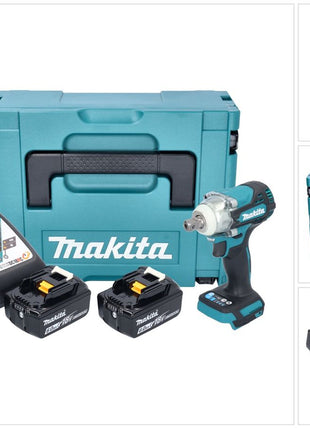 Makita DTW 301 RGJ Atornillador de impacto inalámbrico 18 V 330 Nm 1/2" sin escobillas + 2x batería 6,0 Ah + cargador + Makpac