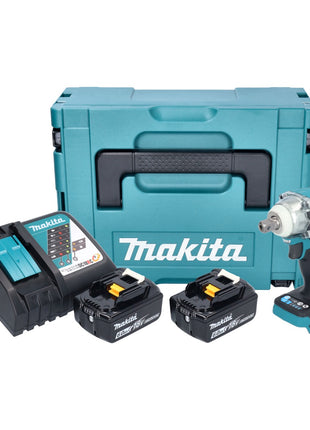 Makita DTW 301 RGJ Atornillador de impacto inalámbrico 18 V 330 Nm 1/2" sin escobillas + 2x batería 6,0 Ah + cargador + Makpac