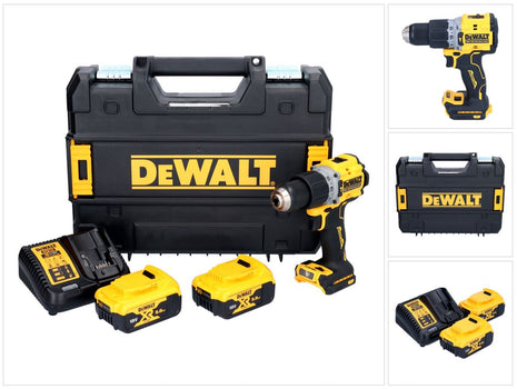 Perceuse à percussion sans fil DeWalt DCD 805 P2T 18 V 90 Nm sans balais + 2 batteries 5,0 Ah + chargeur + TSTAK