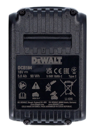 DeWalt DCB 184 P4 Akkupack 18 V 5,0 Ah / 5000 mAh 4 Stk. XR Li-Ion Akku - mit Ladestandanzeige