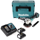 Makita DGA 454 RAJ Akku Winkelschleifer 18 V 115 mm + 2x Akku 2,0 Ah + Ladegerät + Makpac - Toolbrothers