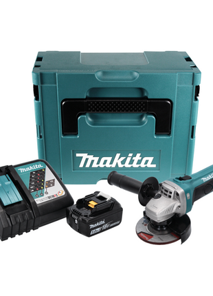 Makita DGA 452 RT1J Akku Winkelschleifer 18 V 115 mm + 1x Akku 5,0 Ah + Ladegerät + Makpac - Toolbrothers