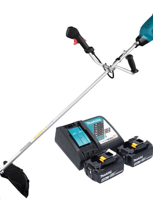 Desbrozadora de batería Makita DUR 369 ARM2 36 V (2x 18 V) 43 cm sin escobillas + 2x batería 4,0 Ah + cargador