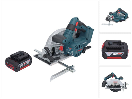 Bosch GKS 18V-57-2 Professional Scie circulaire portative sans fil 18 V 165 mm Brushless + 1x batterie 4,0 Ah - sans chargeur