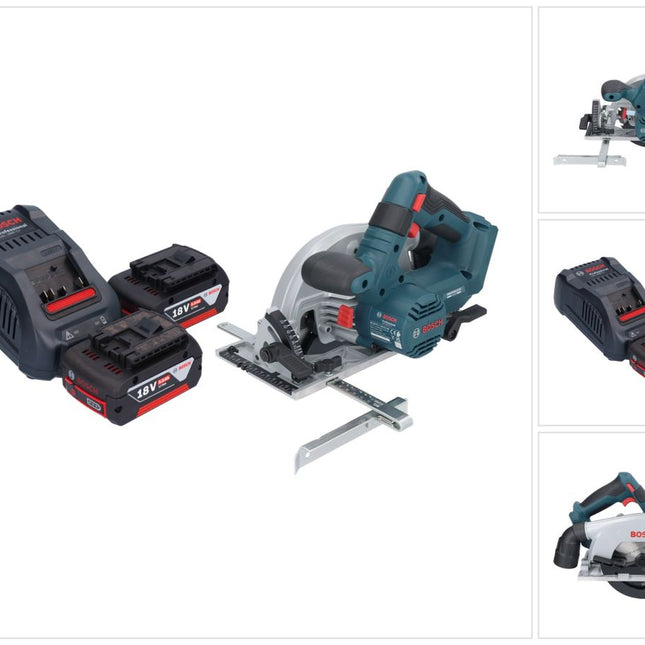 Bosch GKS 18V-57-2 Professional Akku Handkreissäge 18 V 165 mm Brushless + 2x Akku 5,0 Ah + Ladegerät