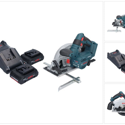 Bosch GKS 18V-57-2 Professional Akku Handkreissäge 18 V 165 mm Brushless + 2x ProCORE Akku 4,0 Ah + Ladegerät