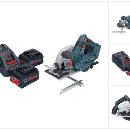Bosch GKS 18V-57-2 Professional Akku Handkreissäge 18 V 165 mm Brushless + 2x ProCORE Akku 8,0 Ah + Ladegerät
